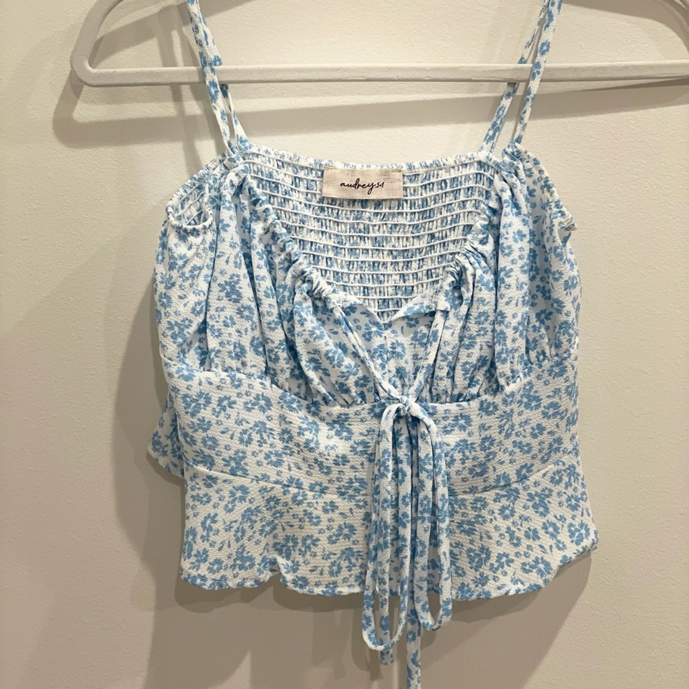 Blue floral tank